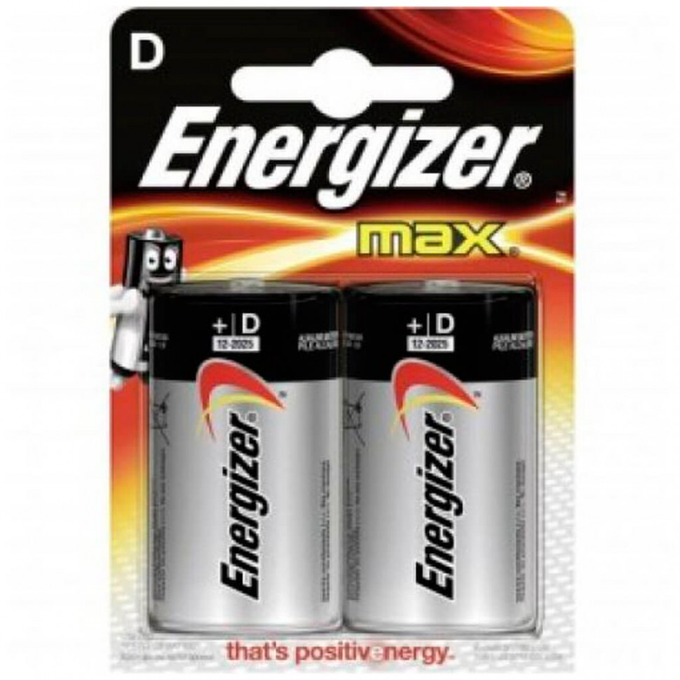Элемент питания Energizer LR20 D MAX Alkaline 2 штуки в блистере