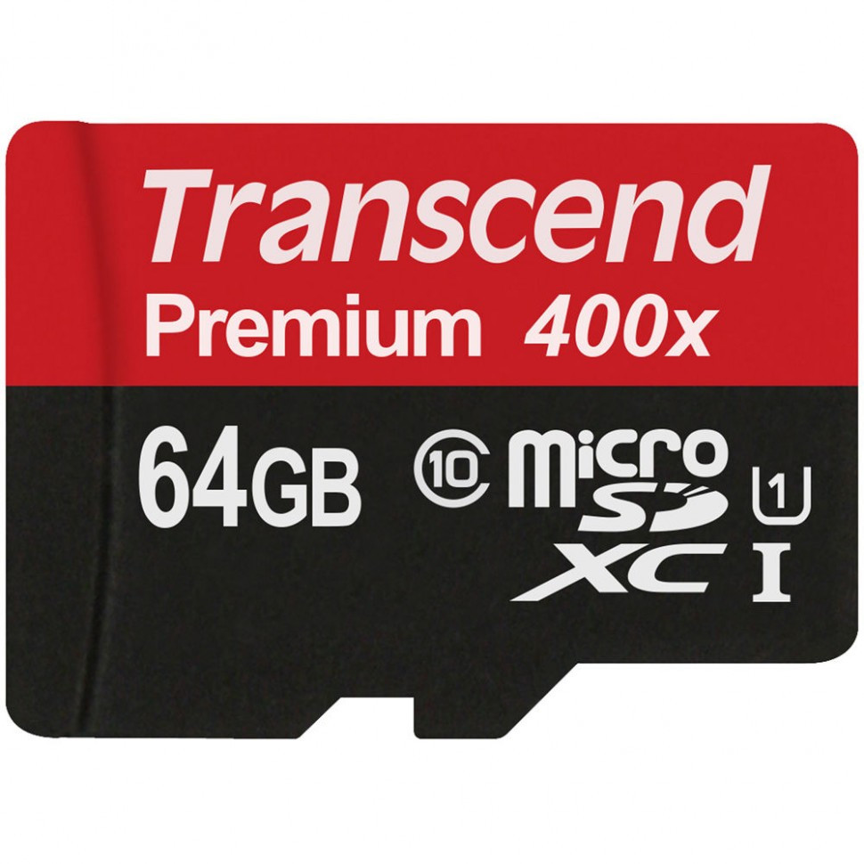 Карта памяти MicroSD 64GB Class 10 U1 Transcend TS64GUSDU1