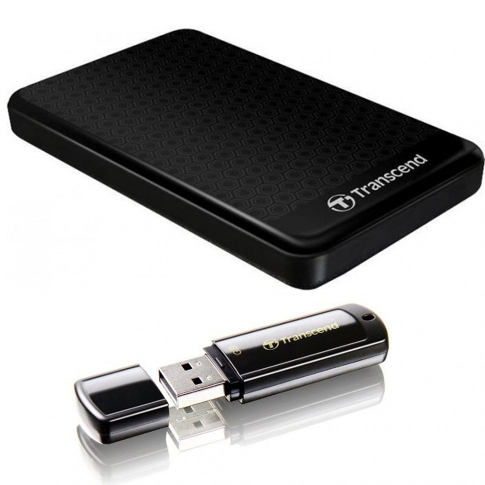 Внешний жесткий диск 2,5 500GB Transcend TS500GSJ25A3K + TS16GJF350