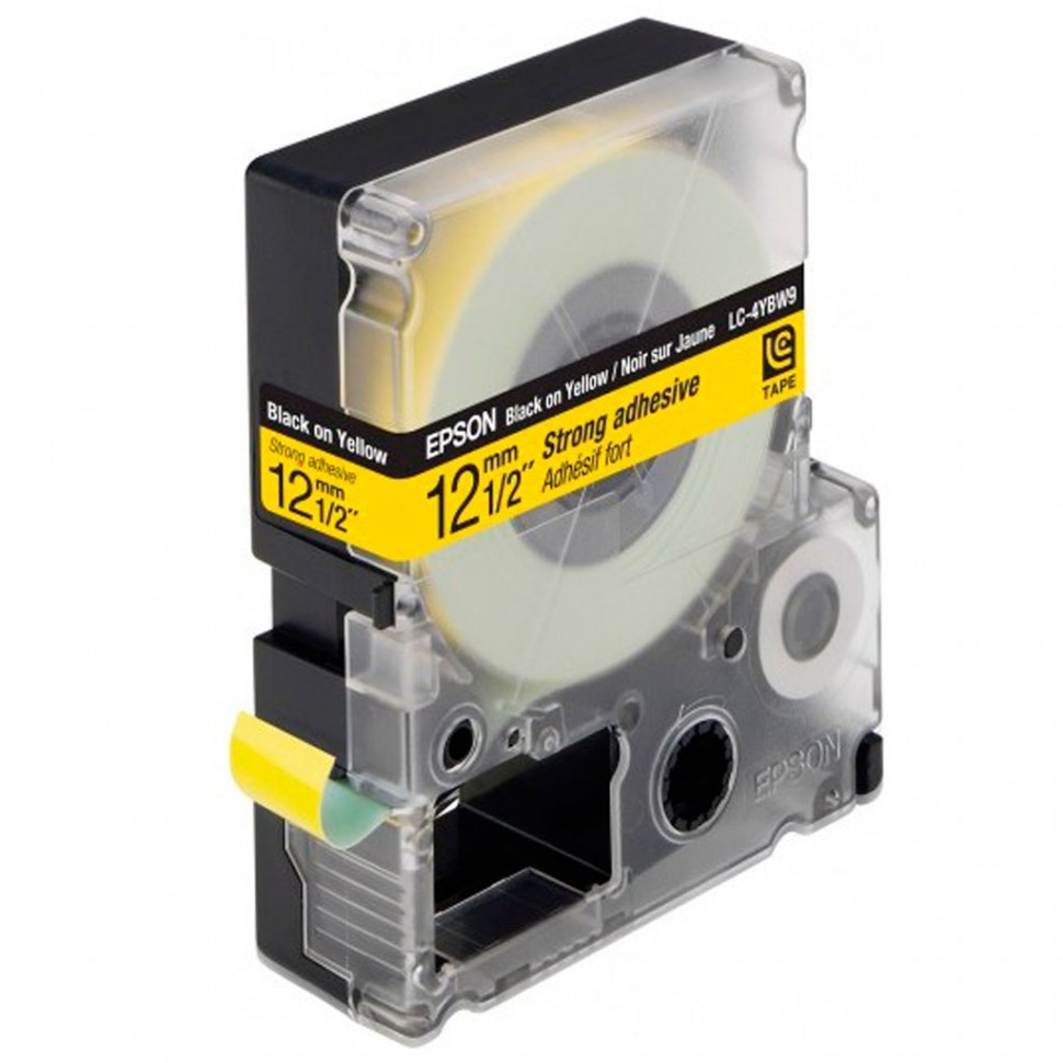 Лента Epson Tape - LK4YBW Strng adh Blk/Yell 12/9