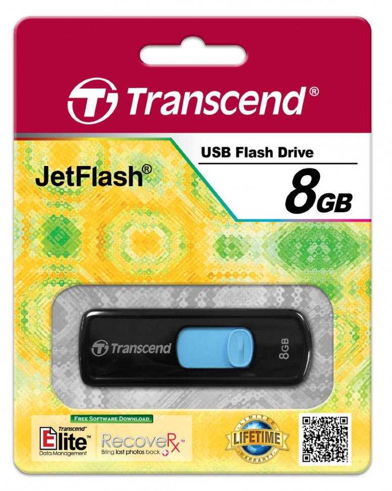USB Флеш 8GB 2.0 Transcend TS8GJF500 черный-синий
