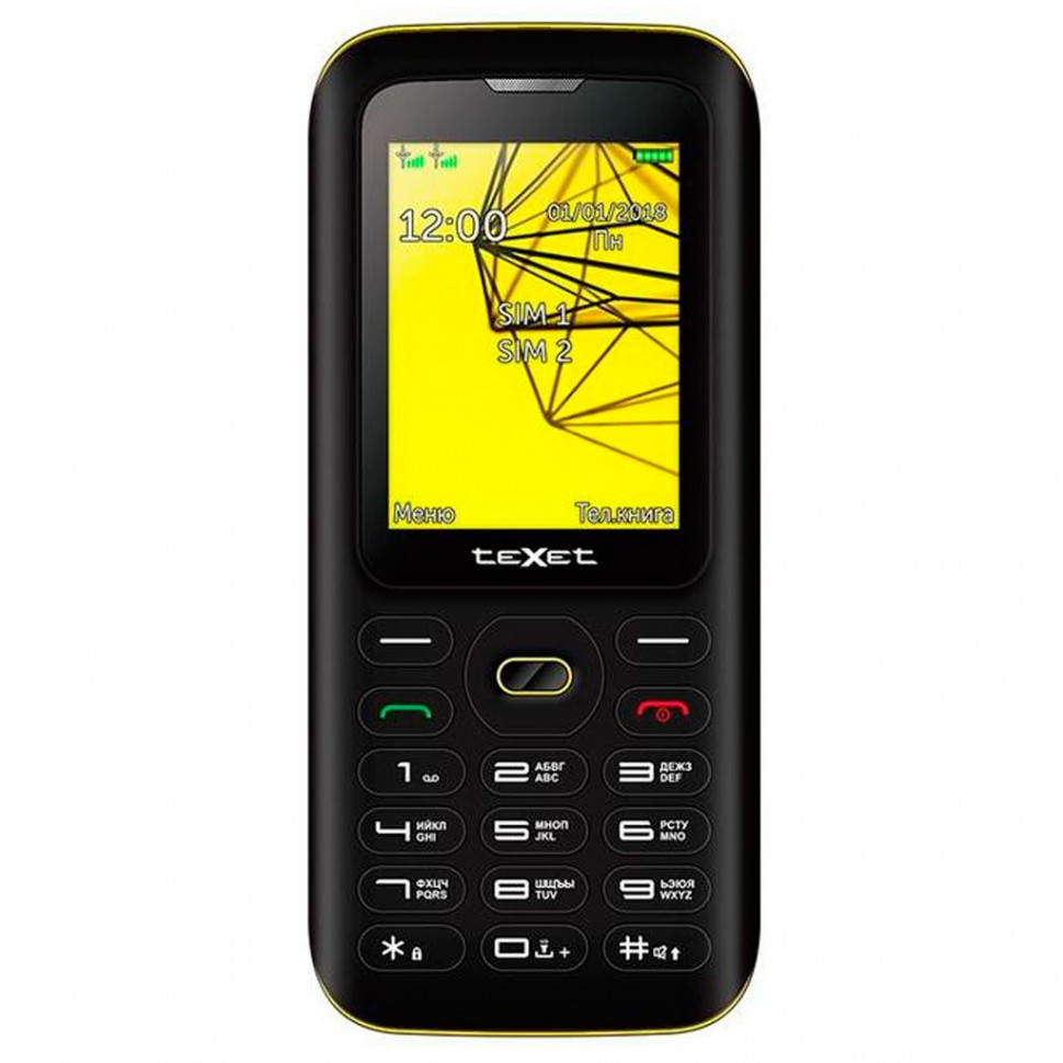 Мобильный телефон Texet TM-517R черный-желтый