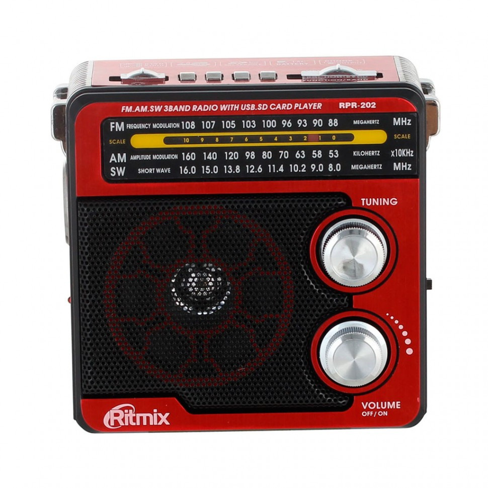 Радиоприемник портативный Ritmix RPR-202 red