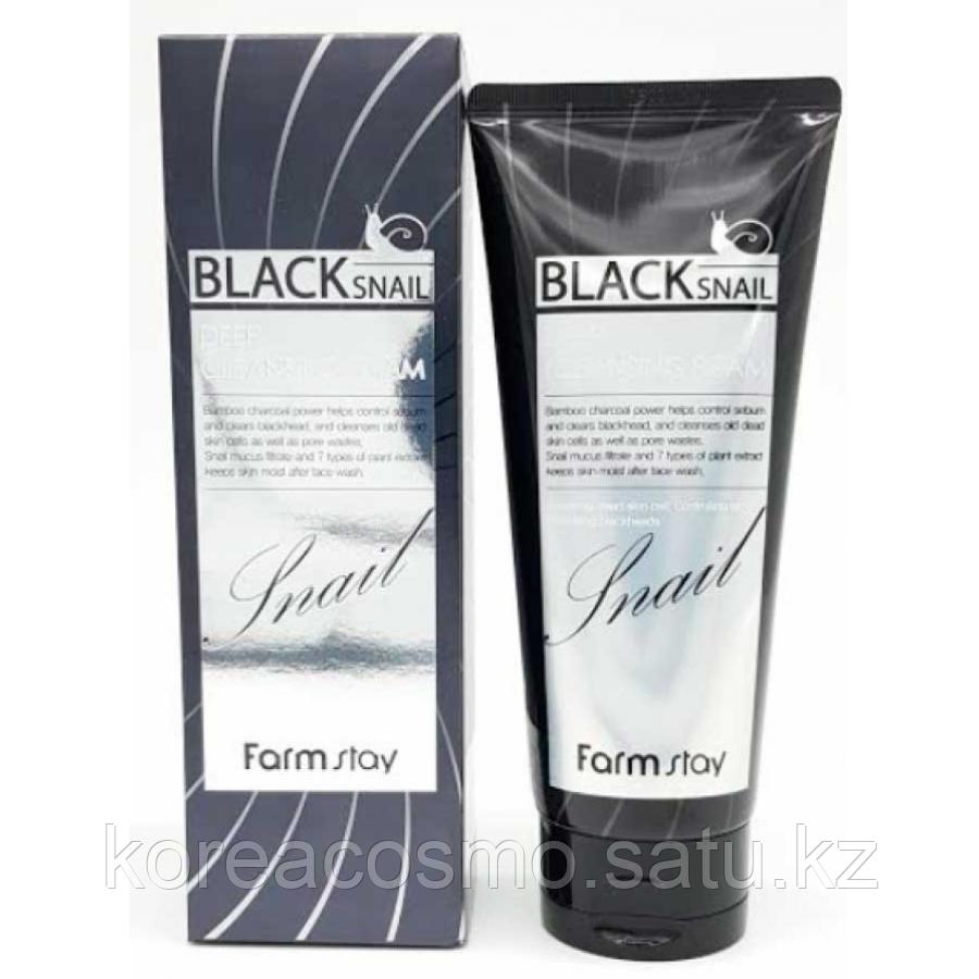 FarmStay Пенка глубокоочищающая с муцином черной улитки Black Snail Deep Cleansing Foam 180 мл