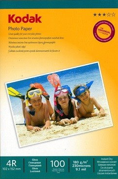 ФОТО БУМАГА КОДАК, глянцевая, 10*15мм, 100 л, плотность 180 гр, CAT 5740-802