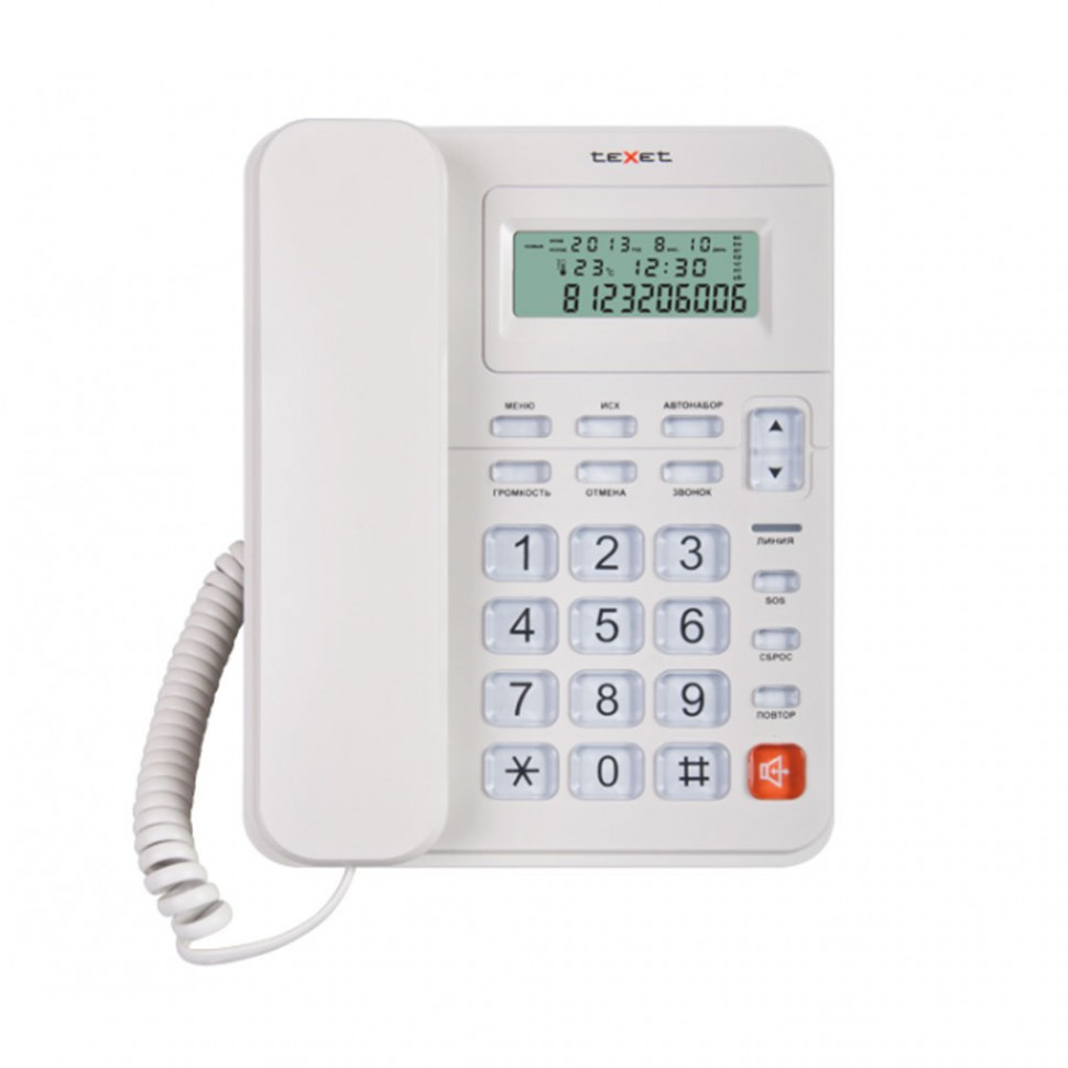 Телефон проводной Texet TX-254 серый