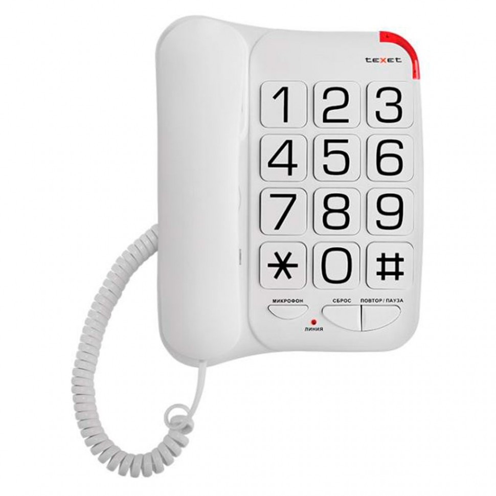 Телефон проводной Texet ТХ-201 белый