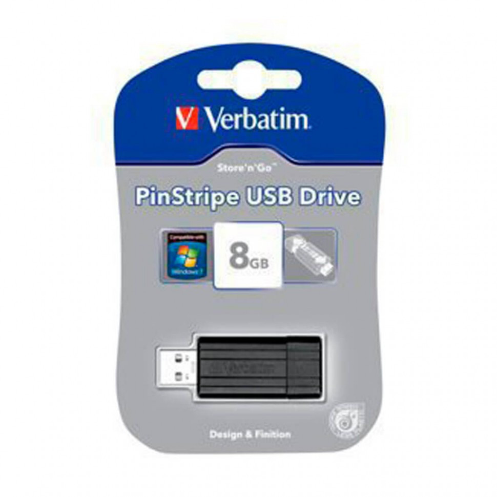 USB Флеш 8GB 2.0 Verbatim 049062 в черную полоску