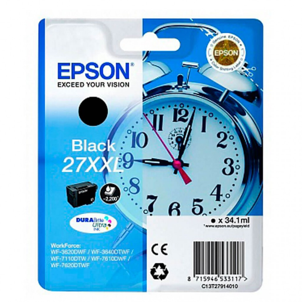 Картридж Epson C13T27914022 для WF-7620DTWF черный new