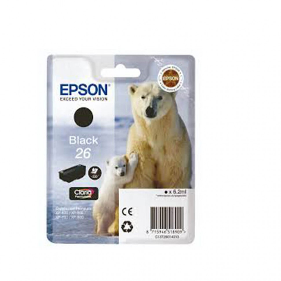 Картридж Epson C13T26014010 XP600/7/8 пигментный черный