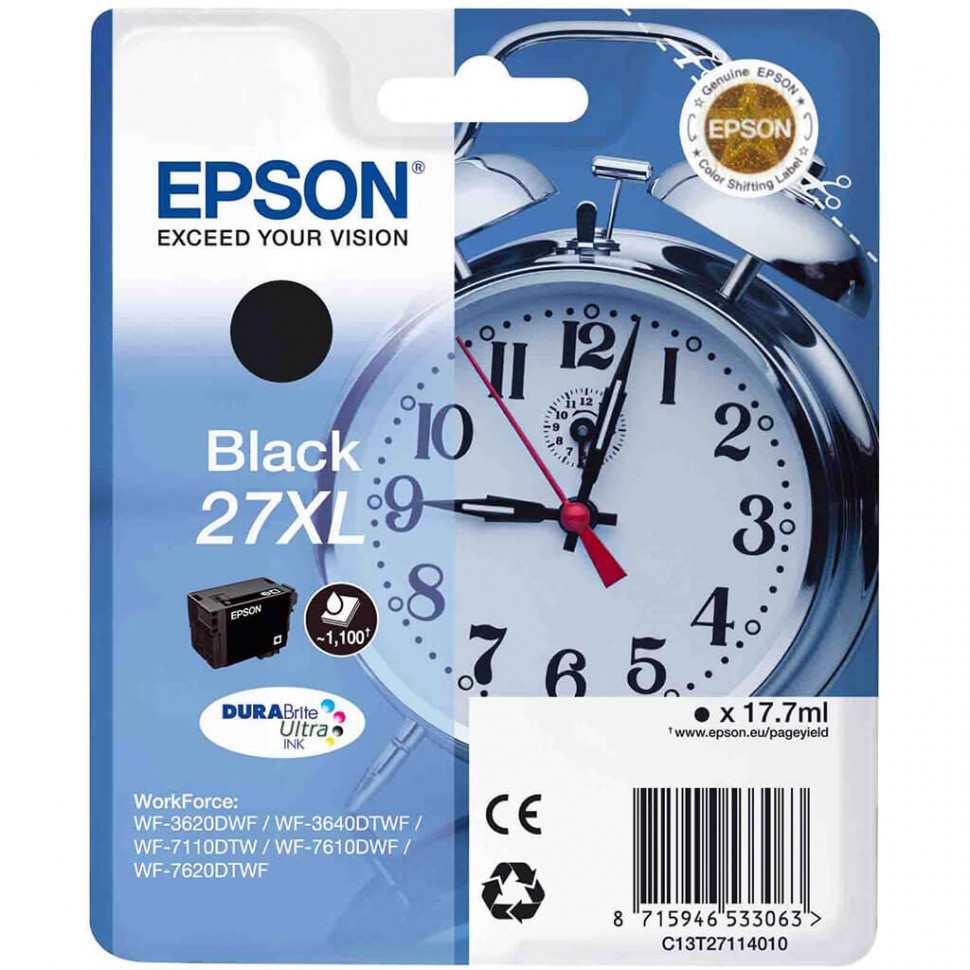 Картридж с черными чернилами DURABrite Ultra Epson, C13T27114020