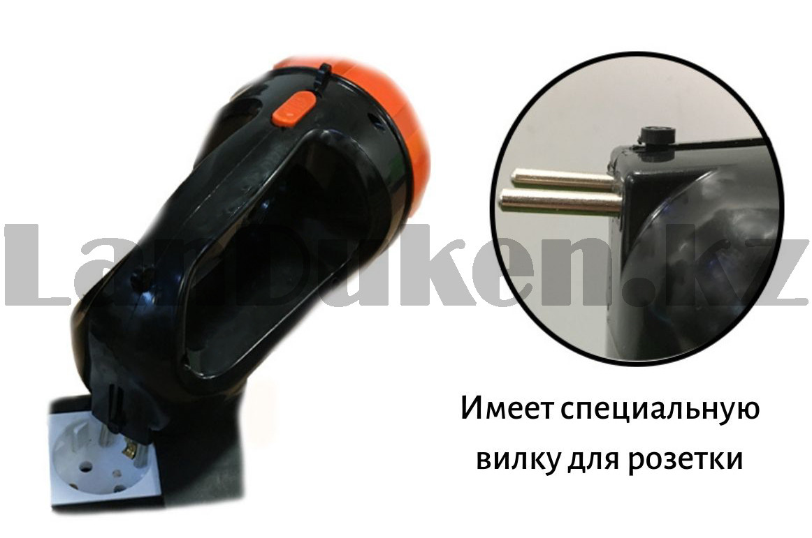 Ручной аккумуляторный фонарь светодиодный 15 Led 2 режима свечения DJ-2315 черно-оранжевый - фото 8 - id-p81272833