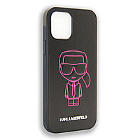 Karl Lagerfeld Collections IKONIK OUTLINE Pink Apple iPhone 12 Max, iPhone 12 Pro