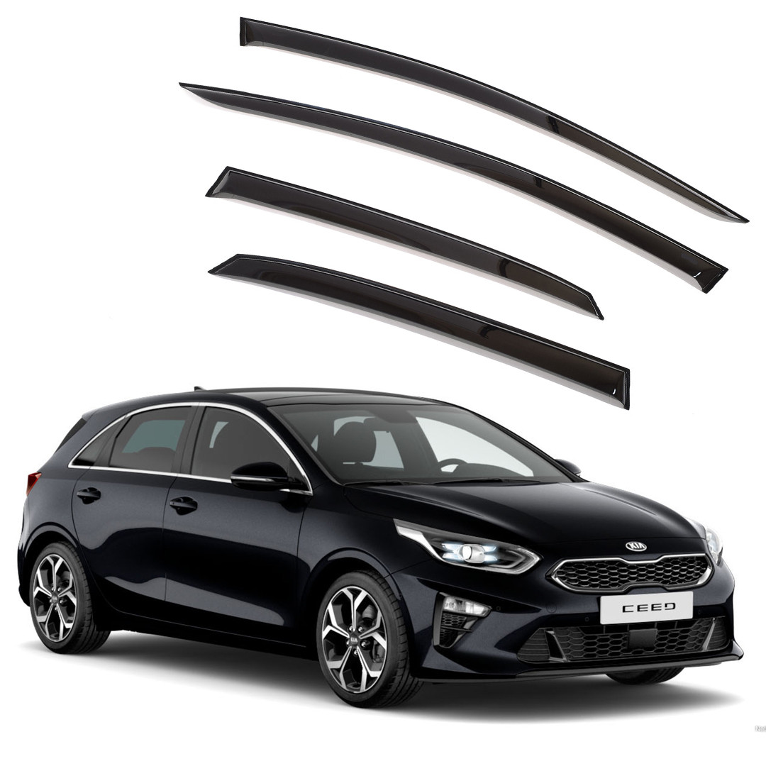 Ветровики дверей (дефлекторы окон) Kia Cee'd 5 дв. хэтчбек (2018-)