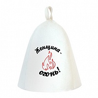 Шапка банная, с выш. "Женщина-огонь", эконом, войлок синт.