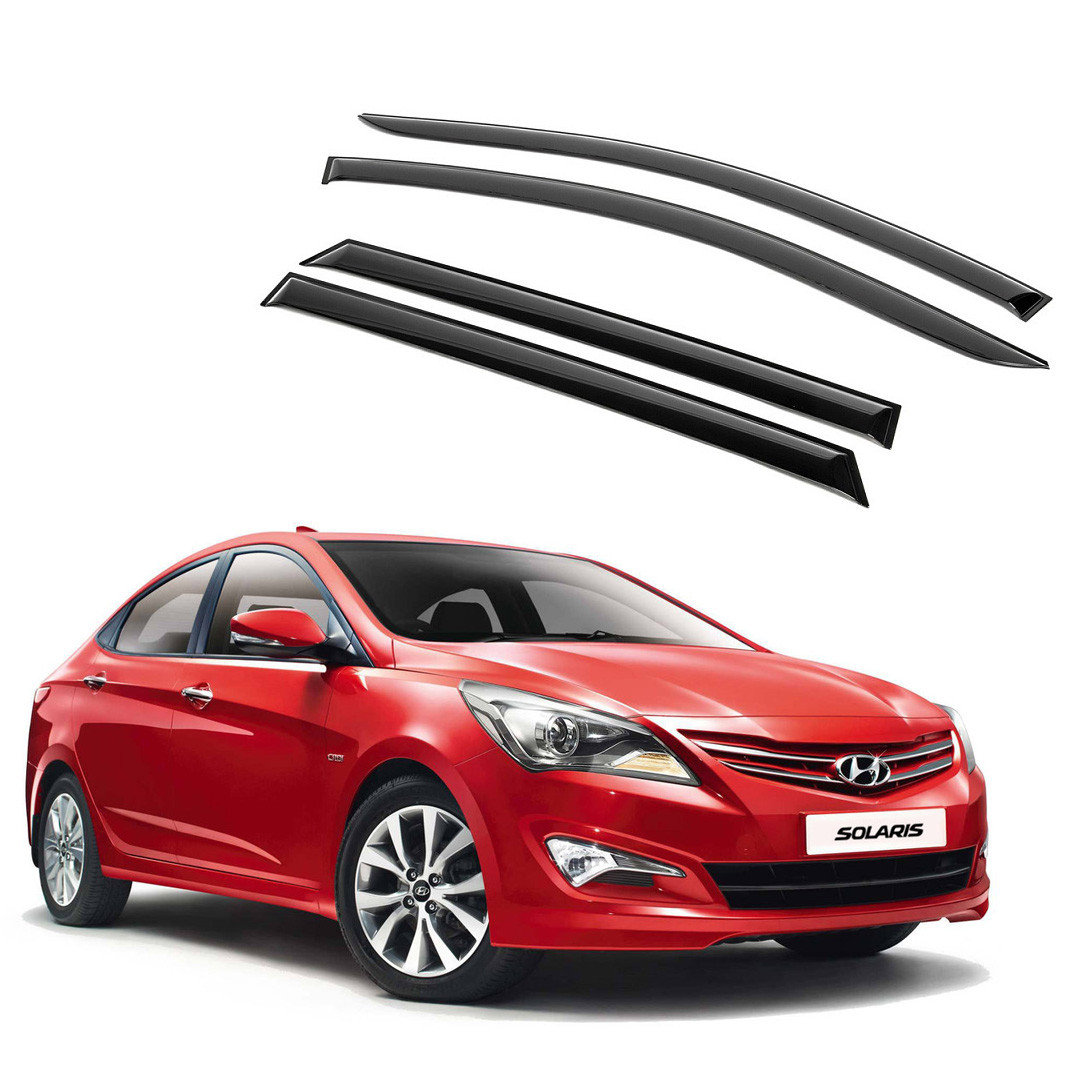 Ветровики дверей (дефлекторы окон) Hyundai Solaris/Accent седан (2011-2017)