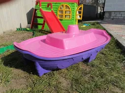 Детская Песочница бассейн Кораблик фиолетово/розовый - фото 4 - id-p81702764