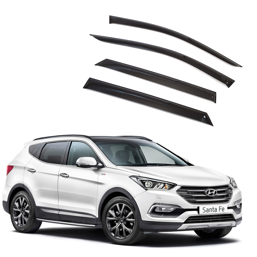 Ветровики дверей (дефлекторы окон) Hyundai Santa Fe (2012-2018)
