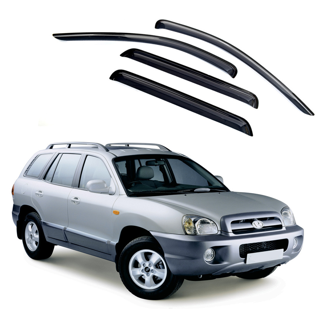 Ветровики дверей (дефлекторы окон) Hyundai Santa Fe (2000-2006)
