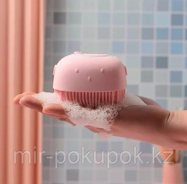Антибактериальная силиконовая мочалка с резервуаром для мыла