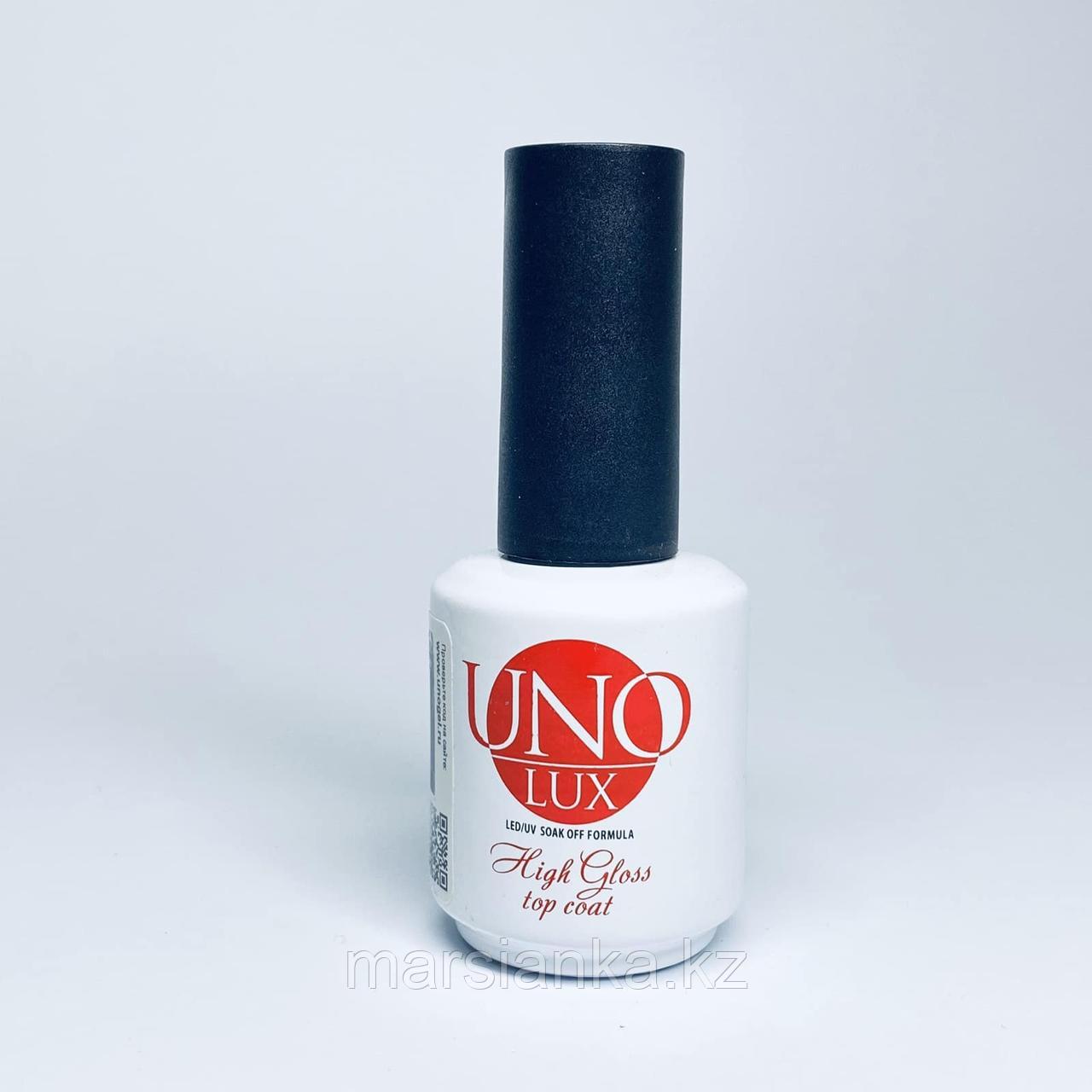Top coat UNO, Lux high gloss, 15ml (топ)