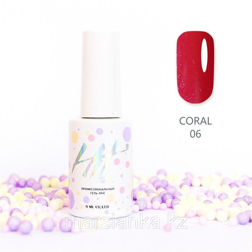 Гель-лак HIT gel Coral №06, 9мл