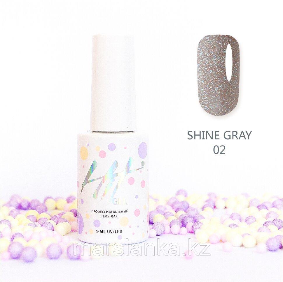 Гель-лак HIT gel Shine Gray №02, 9мл