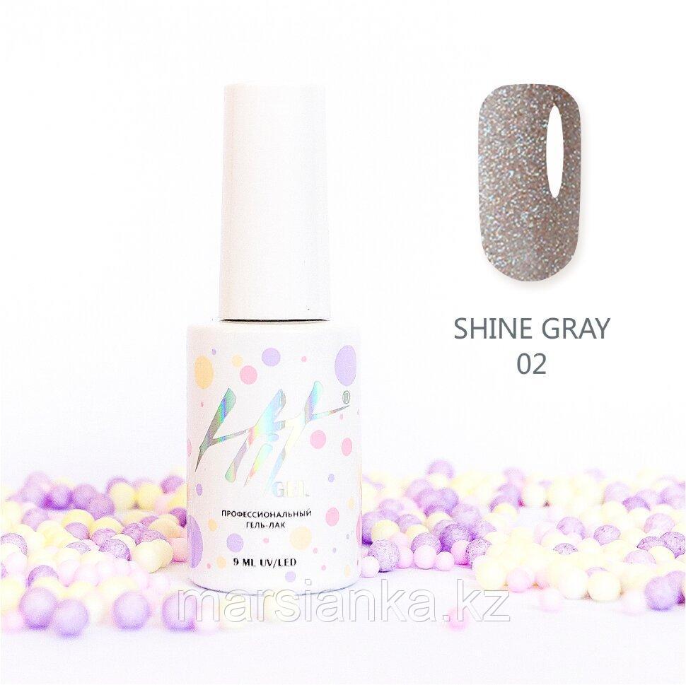 Гель-лак HIT gel Shine Gray №02, 9мл