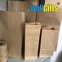 Бурые крафт пакеты 17х8х5 см 78 гр/м2