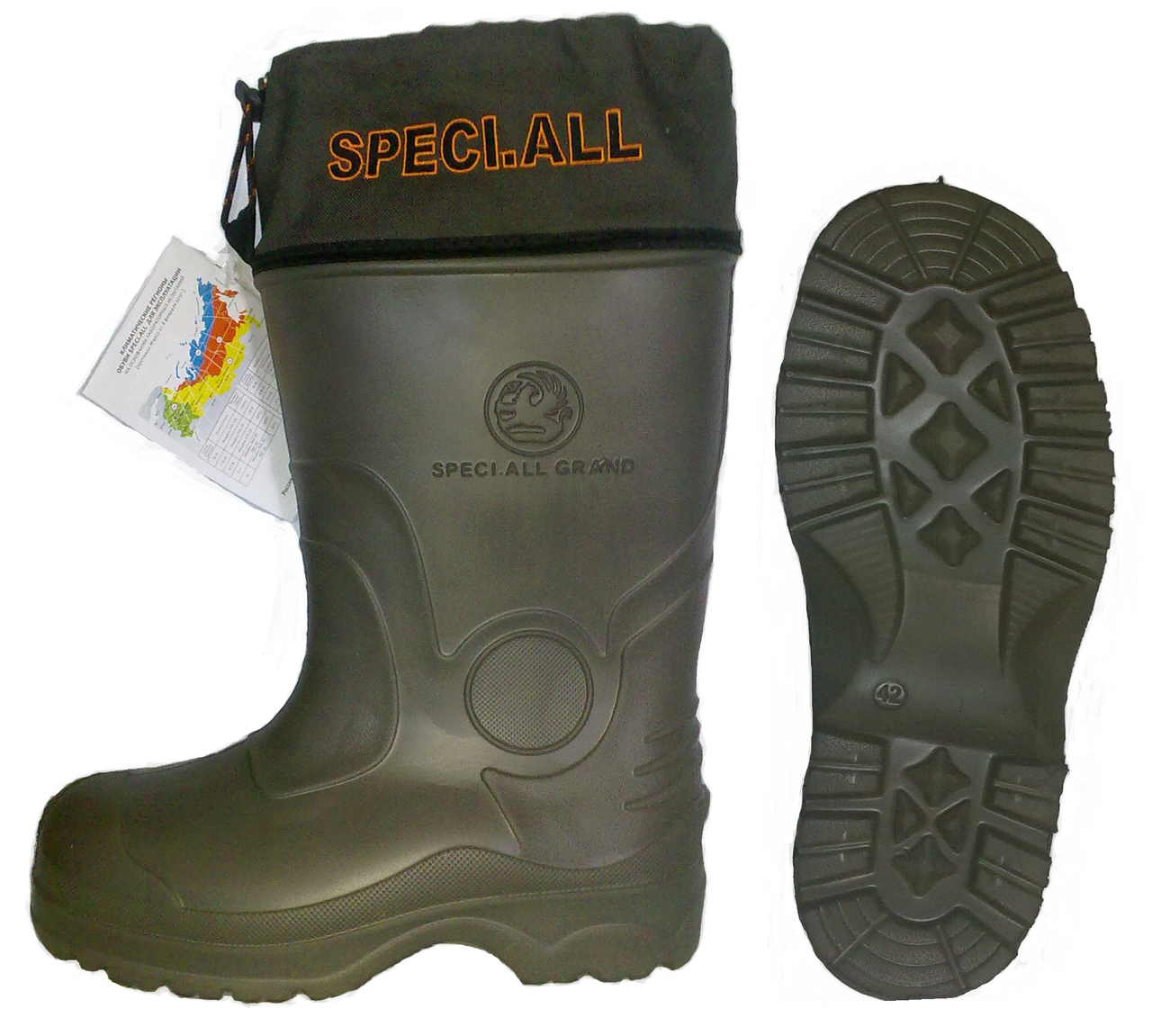 Сапоги мужские зимние Speci.All. Цвет олива