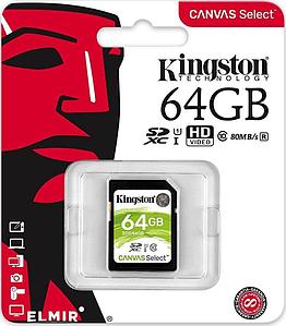 Карта памяти SD 64GB Class 10 U1 Kingston SDS/64GB