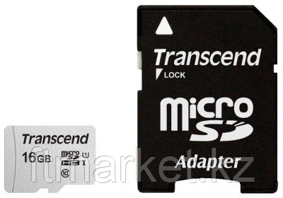 Карта памяти MicroSD 16GB Class 10 U1 Transcend TS16GUSD300S-A