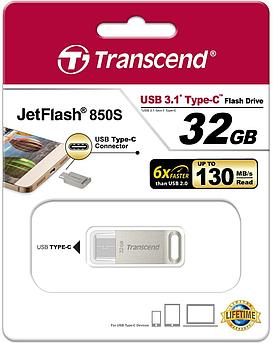 USB Флеш 32GB 3.1 Transcend TS32GJF850S type C металл