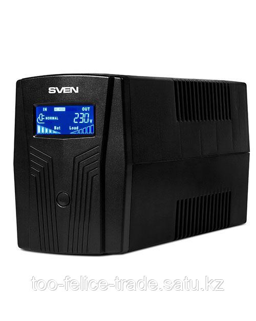 Источник бесперебойного питания SVEN Pro 650, 390Вт, LCD, USB, RG-45, 2 евро розетки