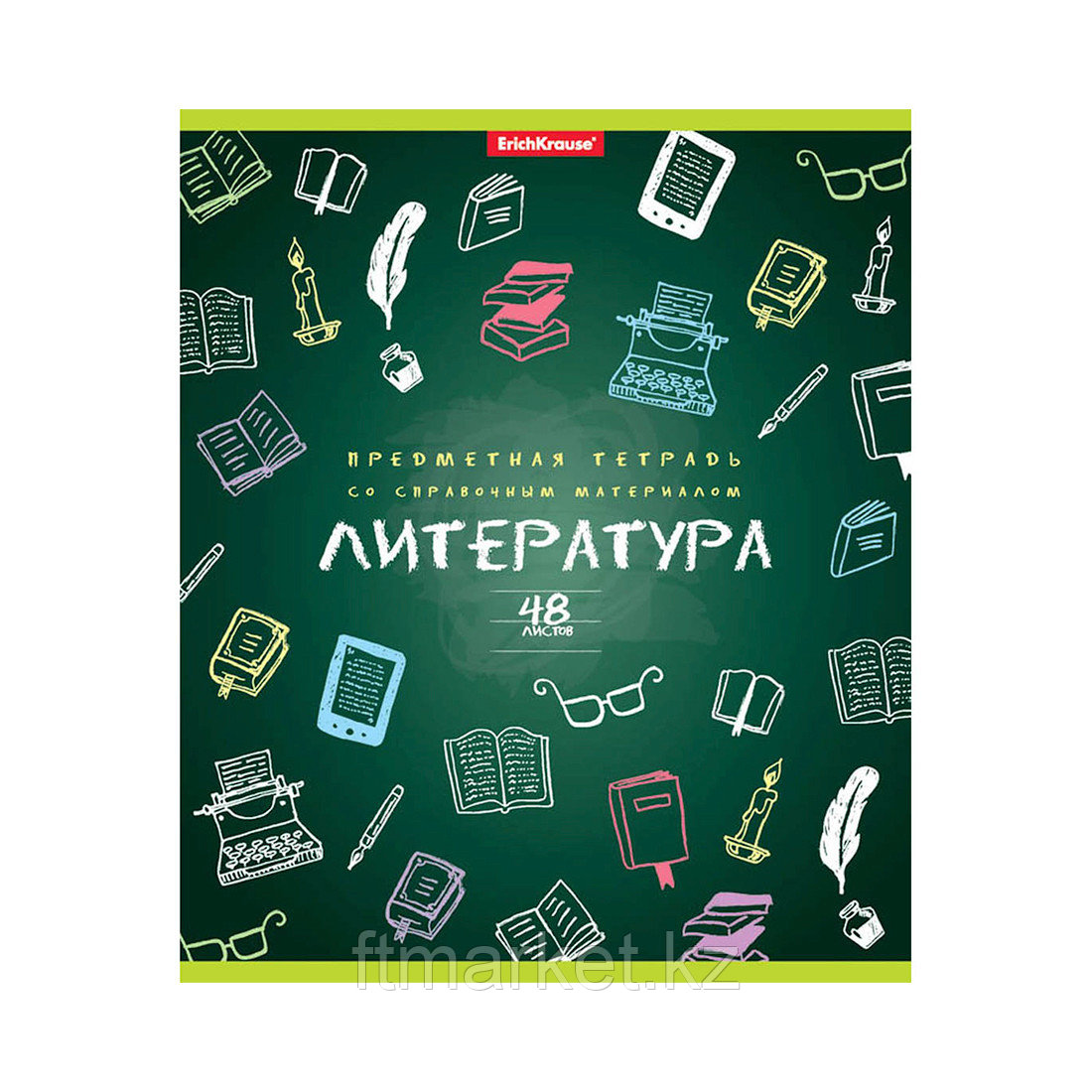 Тетрадь общая ученическая ErichKrause® К доске!, Литература, 48 листов, линейка