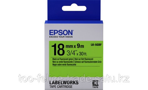 Лента Epson C53S655005 LK-5GBF Флуоресцентная лента 18мм,Зел./Черн., 9м - фото 1 - id-p81746938