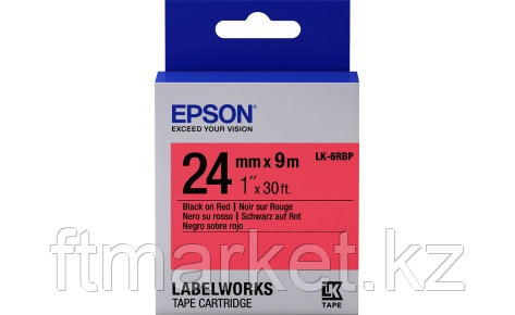 Лента пастельная Epson C53S627400, LC-6RBP9, 24 мм, красная/черная, 9м