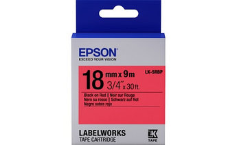 Лента пастельная Epson C53S655002, LC-5RBP9, 18 мм, красная/черная, 9м