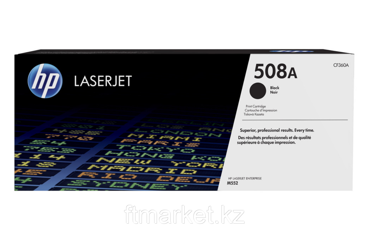 HP CF360A 508A Black LaserJet Toner Cartridge for Color LaserJet Enterprise M552/M553/M577, up to 6000 pages