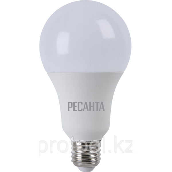 Лампа светодиодная LL-R-A80-20W-230-3K-E27 (груша, 20Вт, тепл., Е27) Ресанта