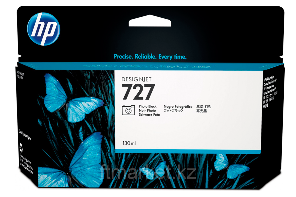 HP B3P23A Photo Black Ink Cartridge №727 for DesignJet T1500/T2500/T920, 130 ml.