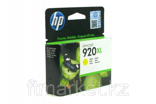 HP CD974AE Yellow Ink Cartridge №920XL for Officejet 6500/7000, 6 ml, up to 700 pages.