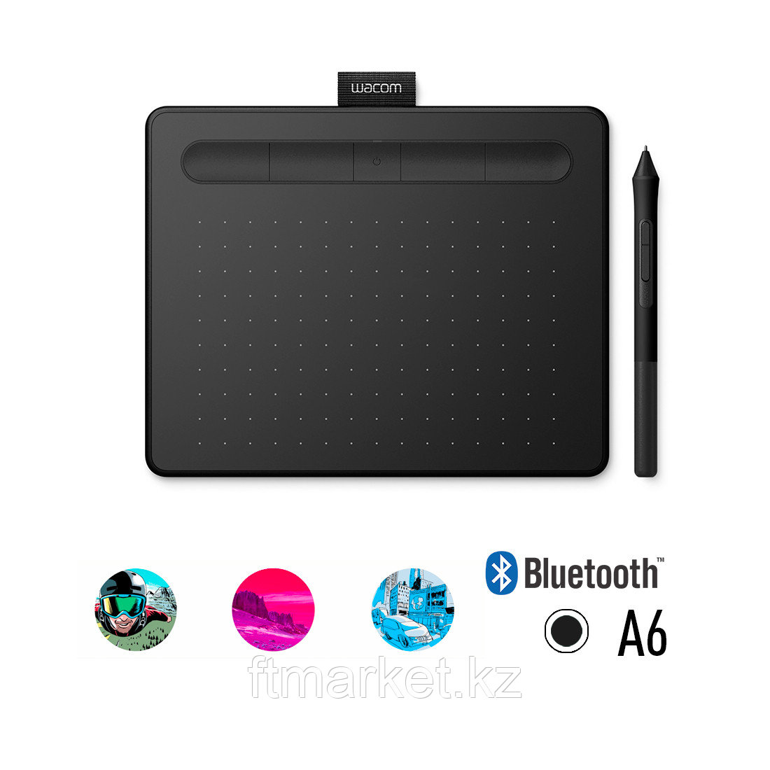 Графический планшет Wacom Intuos Small Bluetooth (CTL-4100WLK-N) Чёрный - фото 1 - id-p81748764