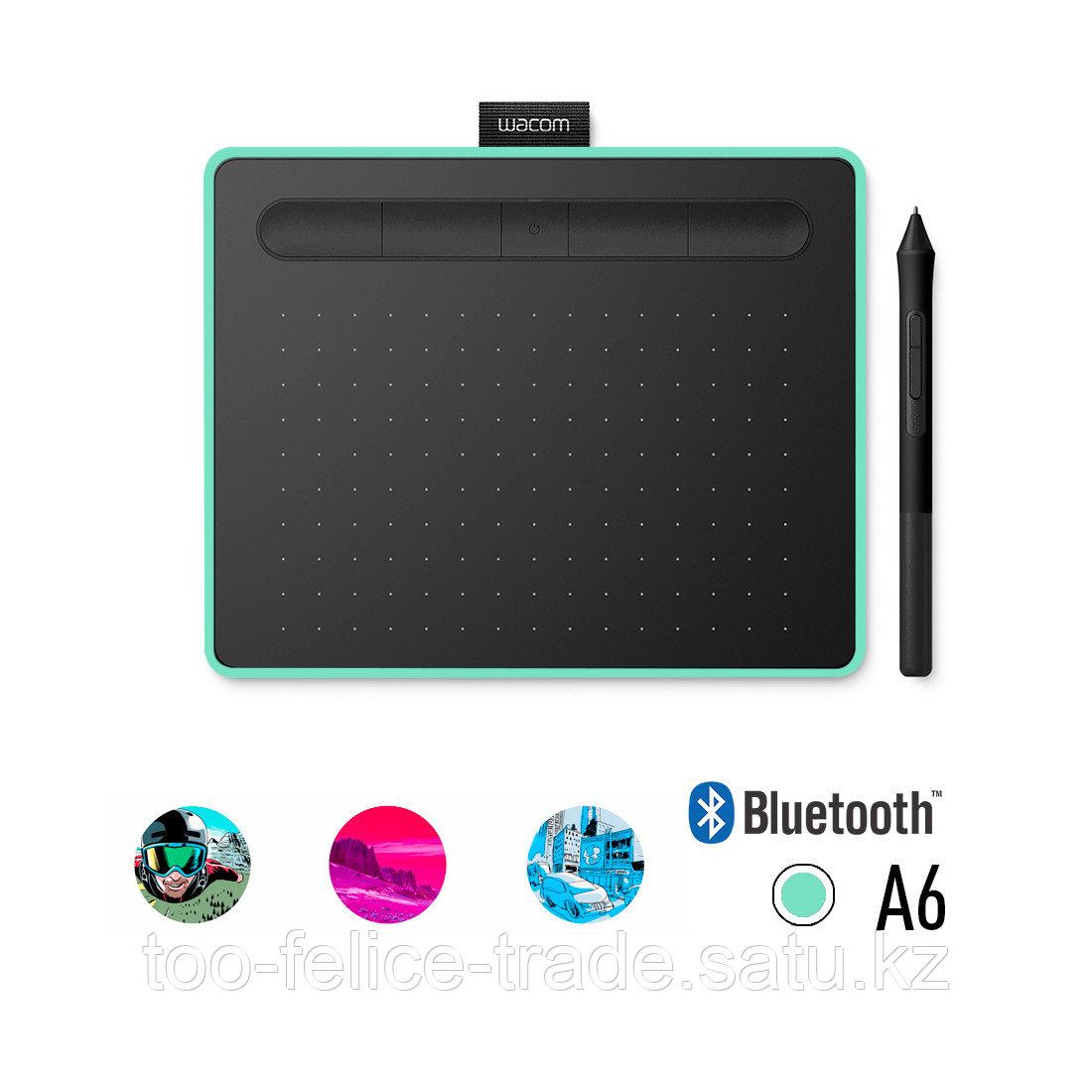 Графический планшет Wacom Intuos Small Bluetooth (CTL-4100WLE-N) Зелёный - фото 1 - id-p81748765