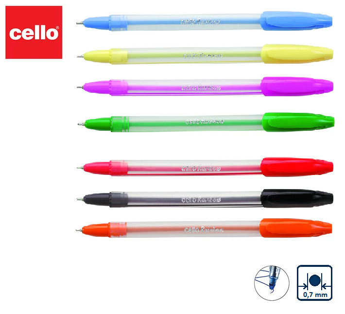 Ручка масляная Cello Rainbow синяя 0,7 мм
