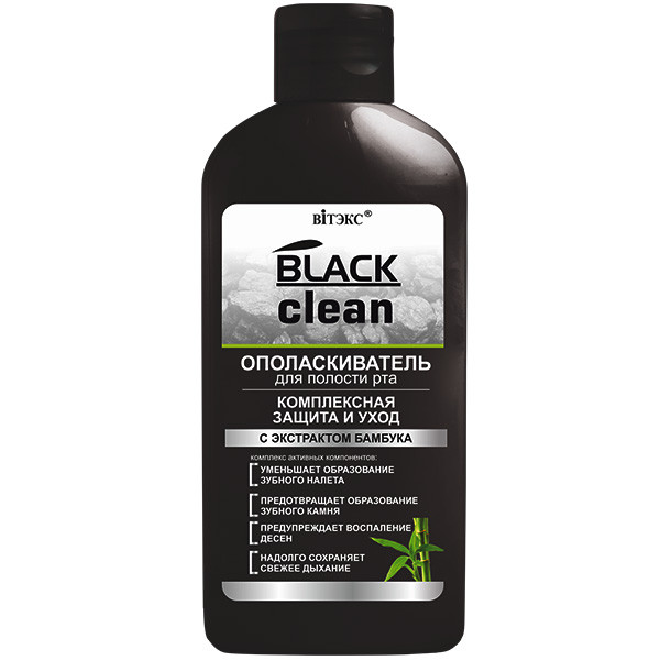 BV BLACK CLEAN Ополаскиватель для полости рта «Комплексная защита и уход» 285 мл - фото 1 - id-p81755148