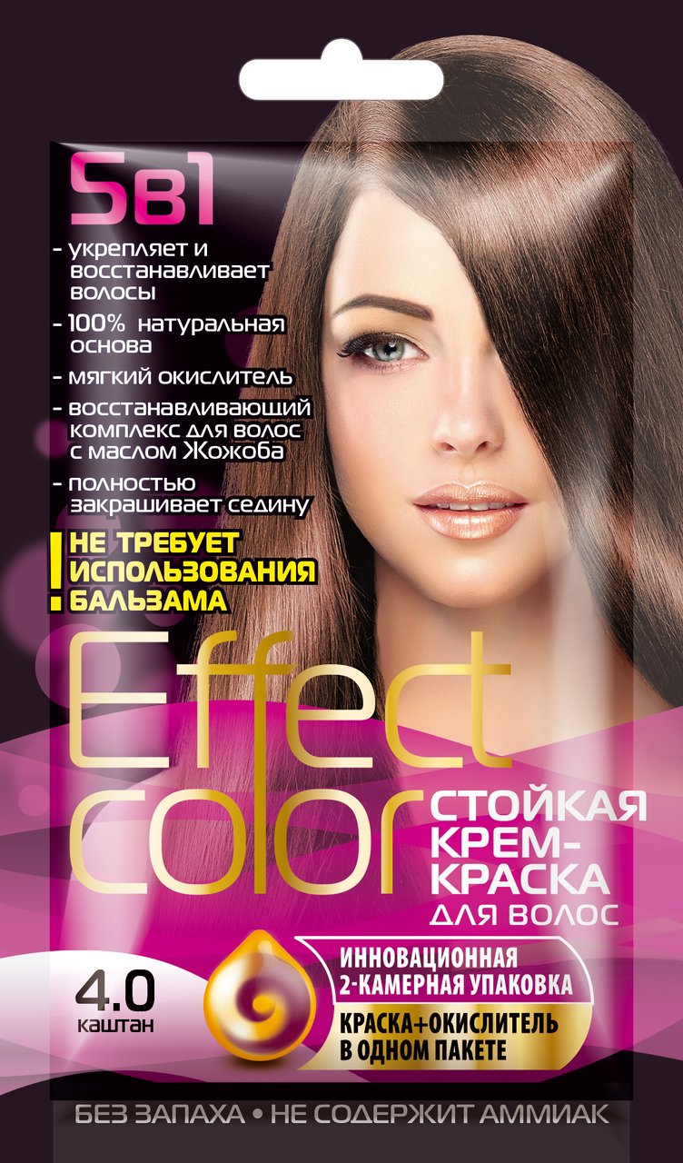 ФК 4913 Стойкая крем-краска Effect Color 4.0 Каштан 50 мл - фото 1 - id-p81755636