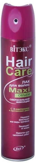 BV PROF HAIR CARE Лак для волос МАXIобъём с/с фикс 300 мл БАЛЛОН - фото 1 - id-p81756154