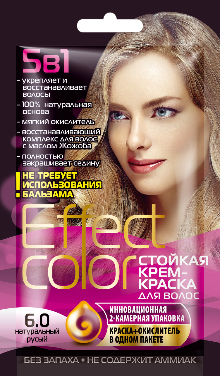 ФК 4917 Стойкая крем-краска Effect Color 6.0 Натуральный Русый 50 мл