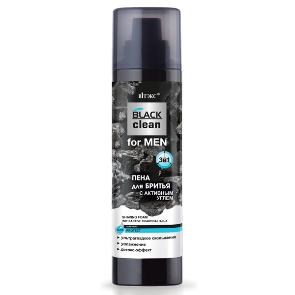 BV BLACK clean for MEN ПЕНА ДЛЯ БРИТЬЯ с активным углем 250 мл